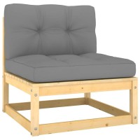 vidaXL 9 Piece Patio Lounge Set with Cushions Solid Pinewood 3076894