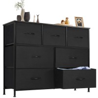 Dresser, Dresser For Bedroom, Storage Drawers, Tv Stand Fabric Storage Tower With 7 Drawers, Chest Of Drawers With Fabric Bins, Wooden Top For Tv Up To 45 Inch, For Kid Room, Closet, Entryway, Nursery