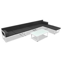 vidaXL 5 Piece Garden Lounge Set Textilene Aluminium Black 42814