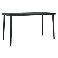 Vidaxl 5-Piece Outdoor Dining Set - Black Pe Rattan Chairs, Powder-Coated Steel Frames, Glass Tabletop, Suitable For Garden, Patio & Deck
