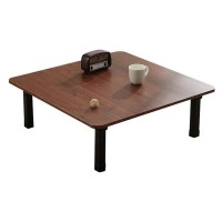 JQUAL Japanese Style Square Folding Table, Low Round Table, Coffee Table, Dining Table, Small Desk for Tatami Bedroom Bay Window Tea Room, Household Kang Table (Color : Brown, Size : 60x60cm)