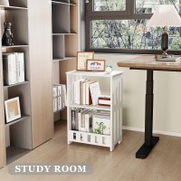 Hayofamy Side Table Nightstand Set Of 2 3Tier Narrow End Table With Display Shelf Simple Bedside Table Storage Rack For Bedro