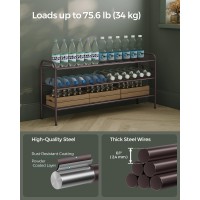 Songmics Shoe Rack 3Tier Shoe Organizer Metal Shoe Shelf Storage With 4 Side Hooks Holds 18 Pairs Of Shoes Heightadjustabl