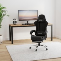 Gtplayer Gaming Chair With Footrest Computer Chair With And Lumbar Support Height Adjustable Game Chair With 360Swivel Seat A