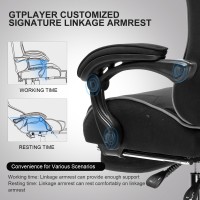 Gtplayer Gaming Chair With Footrest Computer Chair With And Lumbar Support Height Adjustable Game Chair With 360Swivel Seat A