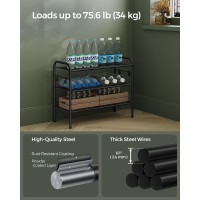 Songmics Shoe Rack 3Tier Shoe Organizer Metal Shoe Shelf Storage With 4 Side Hooks Holds 12 Pairs Of Shoes Heightadjustabl