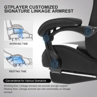 Gtplayer Gaming Chair Computer Chair With Footrest And Lumbar Support Height Adjustable Game Chair With 360Swivel Seat And He