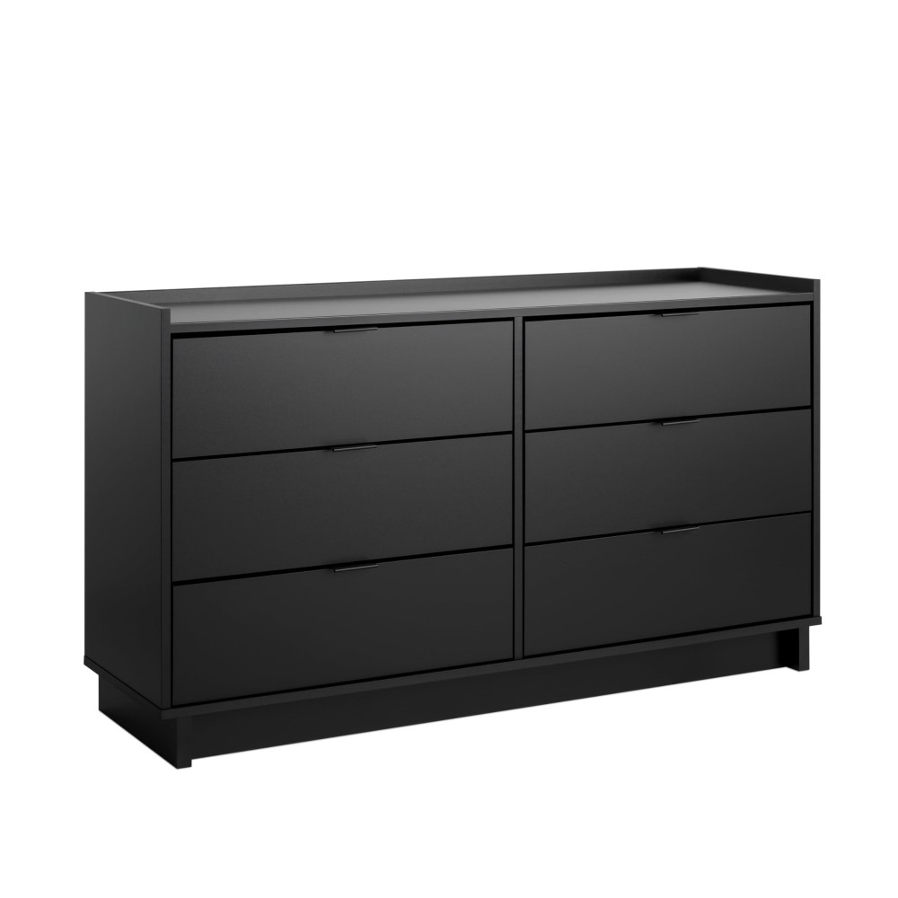 Prepac Simply Modern 6Drawer Double Dresser For Bedroom Chest Of Drawers Modern Bedroom Furniture 525 Wide X 16 Deep