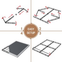 Vaciwe 4 Inch Box Spring King Size Bed Base Heavy Duty Metal Frame Mattress Foundation With Easy Clean Cover Noise Free Easy A