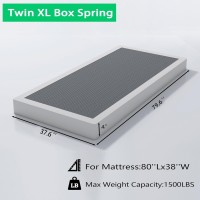 Vaciwe Box Springs Twin Xl 4 Inch 1500Lbs Heavy Duty Metal Frame Mattress Foundation Nonslipno Noiseeasy Assemblyeasy Clea