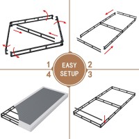 Vaciwe Box Springs Twin Xl 4 Inch 1500Lbs Heavy Duty Metal Frame Mattress Foundation Nonslipno Noiseeasy Assemblyeasy Clea