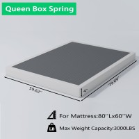 Vaciwe Queen Box Spring 4 Inch Heavy Duty Metal Box Springs Mattress Foundation With Easy Clean Cover Noise Free Easy Assembly