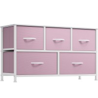 Yitahome Wide Storage Tower With 5 Drawers Fabric Dresser Organizer Unit For Bedroom Living Room Closets Nursery Sturdy