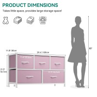 Yitahome Wide Storage Tower With 5 Drawers Fabric Dresser Organizer Unit For Bedroom Living Room Closets Nursery Sturdy