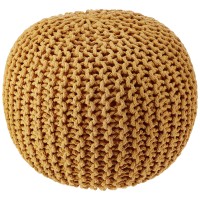 Redearth Round Pouf Ottoman Hand Knitted Cable Boho Poof Home D Cor Pouffe Circular Footrest For Living Room Bedroom Lou