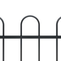 vidaXL Garden Fence with Hoop Top Steel 55.8ft Black