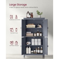 Vasagle Bathroom Floor Storage Cabinet Bathroom Storage Unit Freestanding Cabinet With 4 Doors Adjustable Shelves 118 X 23