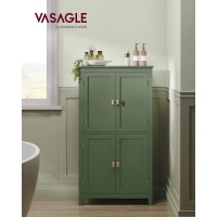 Vasagle Bathroom Floor Storage Cabinet Bathroom Storage Unit Freestanding Cabinet With 4 Doors Adjustable Shelves 118 X 23