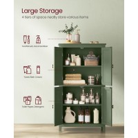 Vasagle Bathroom Floor Storage Cabinet Bathroom Storage Unit Freestanding Cabinet With 4 Doors Adjustable Shelves 118 X 23