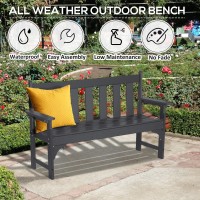 Nalone Outdoor Bench Hdpe All Weather Patio Bench Load Up To 800 Lbs 2Person Garden Bench Rotproof Fade Proof For Patio Por