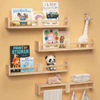 Boswillon 24 Inch Nursery Book Shelves Floating Shelves Set Of 4 Wall Mounted Hanging Shelves For Kids Room Wall White Wall S