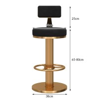 Lsoiup Modern Barstools Set Of 3 Swivel Velvet Bar Stool Counter Height Bar Chairs Adjustable Height For Home Bar Kitchen Island Chair-Black+Gold