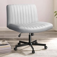 Pukami Criss Cross Chair With Wheels Fabric Padded Armless Cross Legged Office Desk Chair For Home Office Modern Swivel Height A