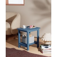 Yefu Small Table Side Tables Outdoor Coffee Table For Patio Living Room Bedroom(Navy Blue  Double Layer)