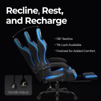 Ngen Video Gaming Chair With Footrest High Back Ergonomic Comfortable Office Computer Desk With Lumbar Support Height Adjustabl