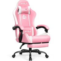 Ngen Video Gaming Chair With Footrest High Back Ergonomic Comfortable Office Computer Desk With Lumbar Support Height Adjustabl