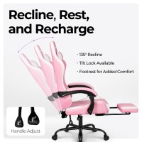 Ngen Video Gaming Chair With Footrest High Back Ergonomic Comfortable Office Computer Desk With Lumbar Support Height Adjustabl