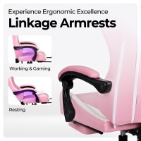 Ngen Video Gaming Chair With Footrest High Back Ergonomic Comfortable Office Computer Desk With Lumbar Support Height Adjustabl