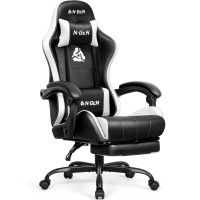 Ngen Video Gaming Chair With Footrest High Back Ergonomic Comfortable Office Computer Desk With Lumbar Support Height Adjustabl