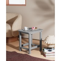 Yefu Small Table Side Tables Outdoor Coffee Table For Patio Living Room Bedroom(Grey  Single Layer)