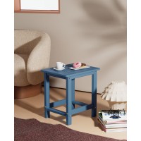 Yefu Small Table Side Tables Outdoor Coffee Table For Patio Living Room Bedroom(Navy Blue  Single Layer)