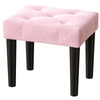 Viewcare Pink Foot Stools Ottoman Small Soft Footrest Ottoman With Wood Legs Sofa Footrest Extra Seating For Living Room Entry