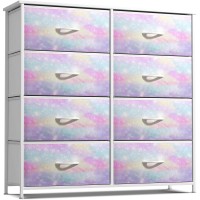 Sorbus Kids Dresser With 8 Drawers Storage Chest Organizer Unit Nightstand Steel Frame Wood Top Tiedye Fabric Bins For Cl