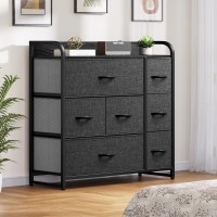 Dwvo 7 Drawers Dresser Organizer Unit For Bedroom Fabric Dresser Storage Tower For Hallway Entryway Closets Sturdy Steel Fr