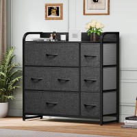 Dwvo 7 Drawers Dresser Organizer Unit For Bedroom Fabric Dresser Storage Tower For Hallway Entryway Closets Sturdy Steel Fr