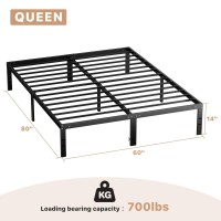 Dumos Bed Frame Queen Size Platform Bed Frame Metal Mattress Foundation With Steel Slat Support No Box Spring Needed Storage