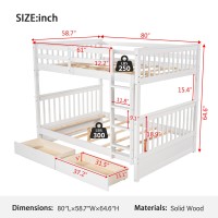 Merax Wood Bunk Bed With Drawers Convertible Wood Bunk Bed With Ladders And Two Storage Drawers Solid Wood Detachable Bunk Bed F