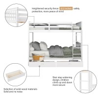 Merax Wood Bunk Bed With Drawers Convertible Wood Bunk Bed With Ladders And Two Storage Drawers Solid Wood Detachable Bunk Bed F