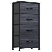 Dwvo Fabric Dresser With 7 Drawers Black Dresser Chest Of Drawers Storage Tower With Large Capacity Organizer Unit For Bedr