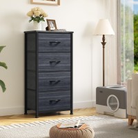 Dwvo Fabric Dresser With 7 Drawers Black Dresser Chest Of Drawers Storage Tower With Large Capacity Organizer Unit For Bedr