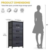 Dwvo Fabric Dresser With 7 Drawers Black Dresser Chest Of Drawers Storage Tower With Large Capacity Organizer Unit For Bedr