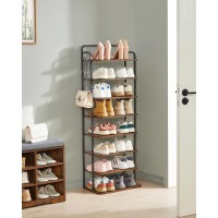 Hzuaneri Vertical Shoe Rack Shoe Shelves Wood Shoe Organizer For Closet Entryway Shoe Tower For Small Spaces Free Standing