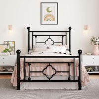 Sha Cerlin 14 Inches Twin Size Metal Platform Bed Framevintage Ironart Headboard And Footboardmattress Foundation For Storage