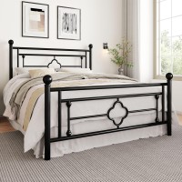 Sha Cerlin 14 Inches Queen Size Metal Platform Bed Framevintage Ironart Headboard And Footboardmattress Foundation For Storag