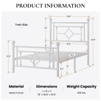 Sha Cerlin 14 Inches Twin Size Metal Platform Bed Framevintage Ironart Headboard And Footboardmattress Foundation For Storage