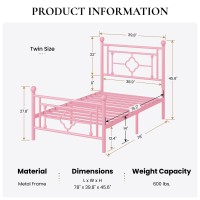 Sha Cerlin 14 Inches Twin Size Metal Platform Bed Framevintage Ironart Headboard And Footboardmattress Foundation For Storage